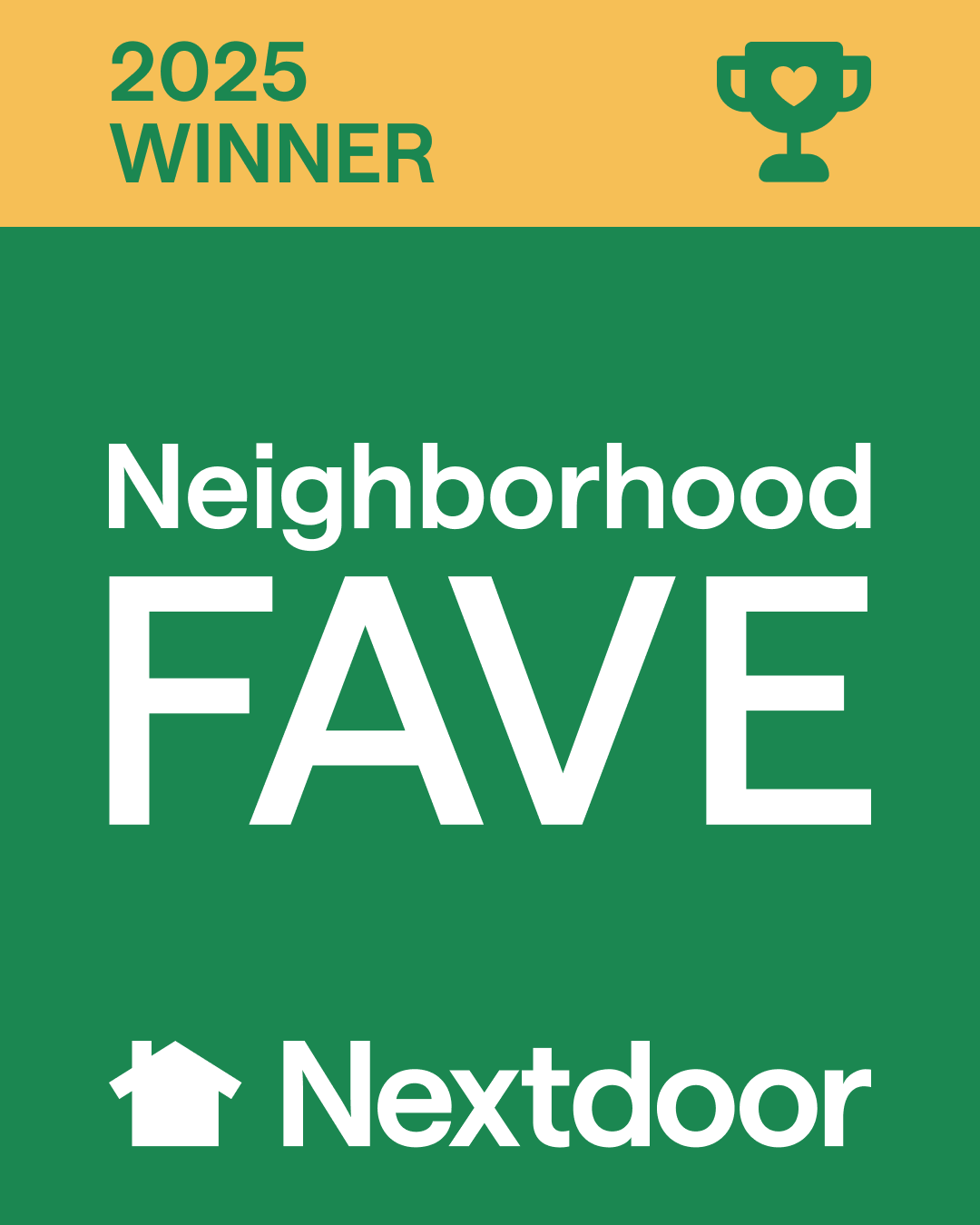 Nextdoor Neighborhood Faves award for local tree service company