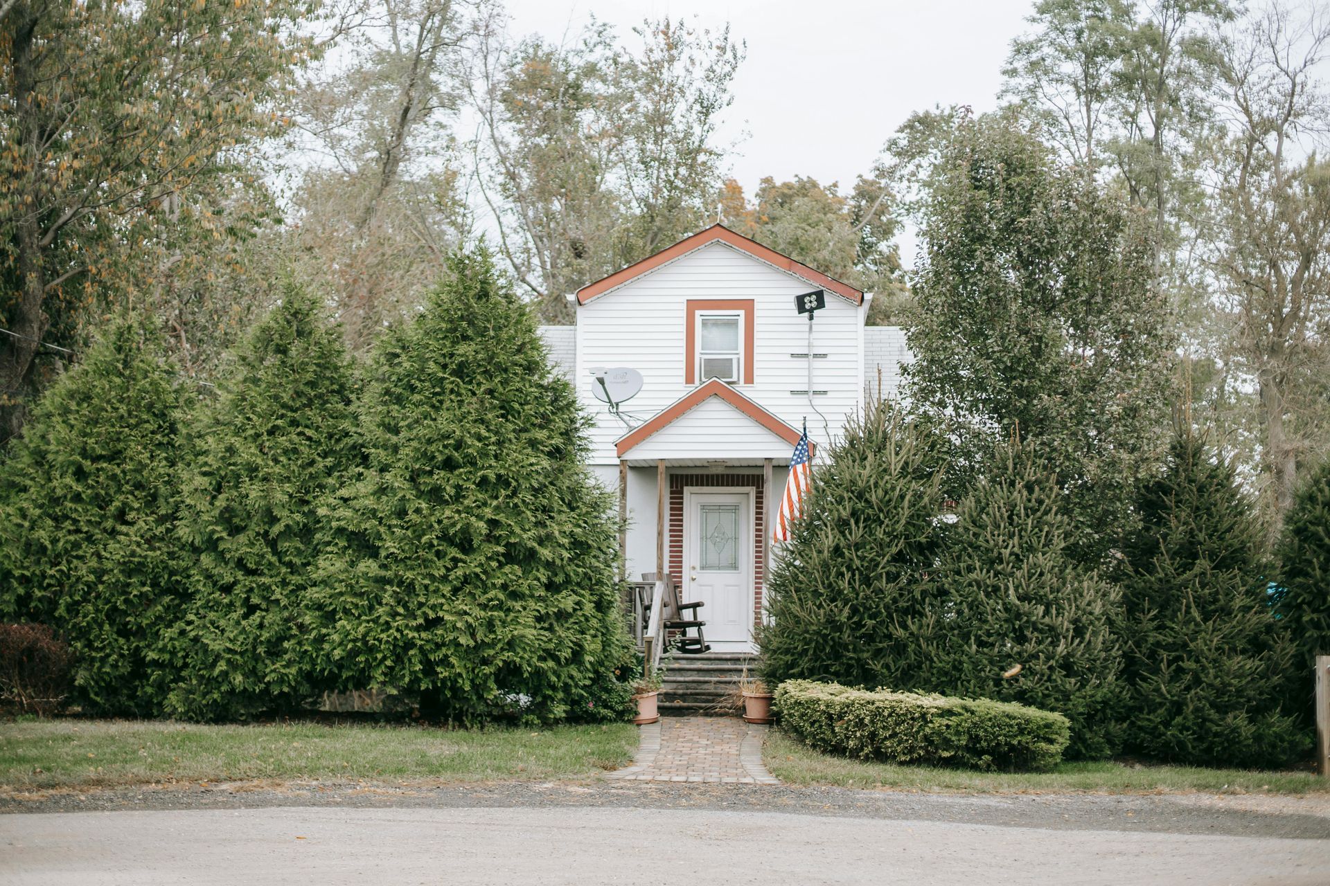 home with hedges in front