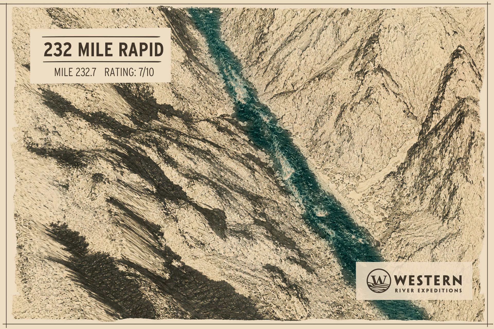 Map showing 232 Mile Rapid on the Colorado River in Grand Canyon