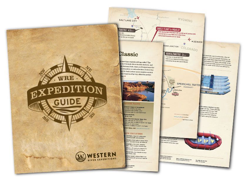 Expedition guide of Desolation Canyon showing the front cover and inside pages 