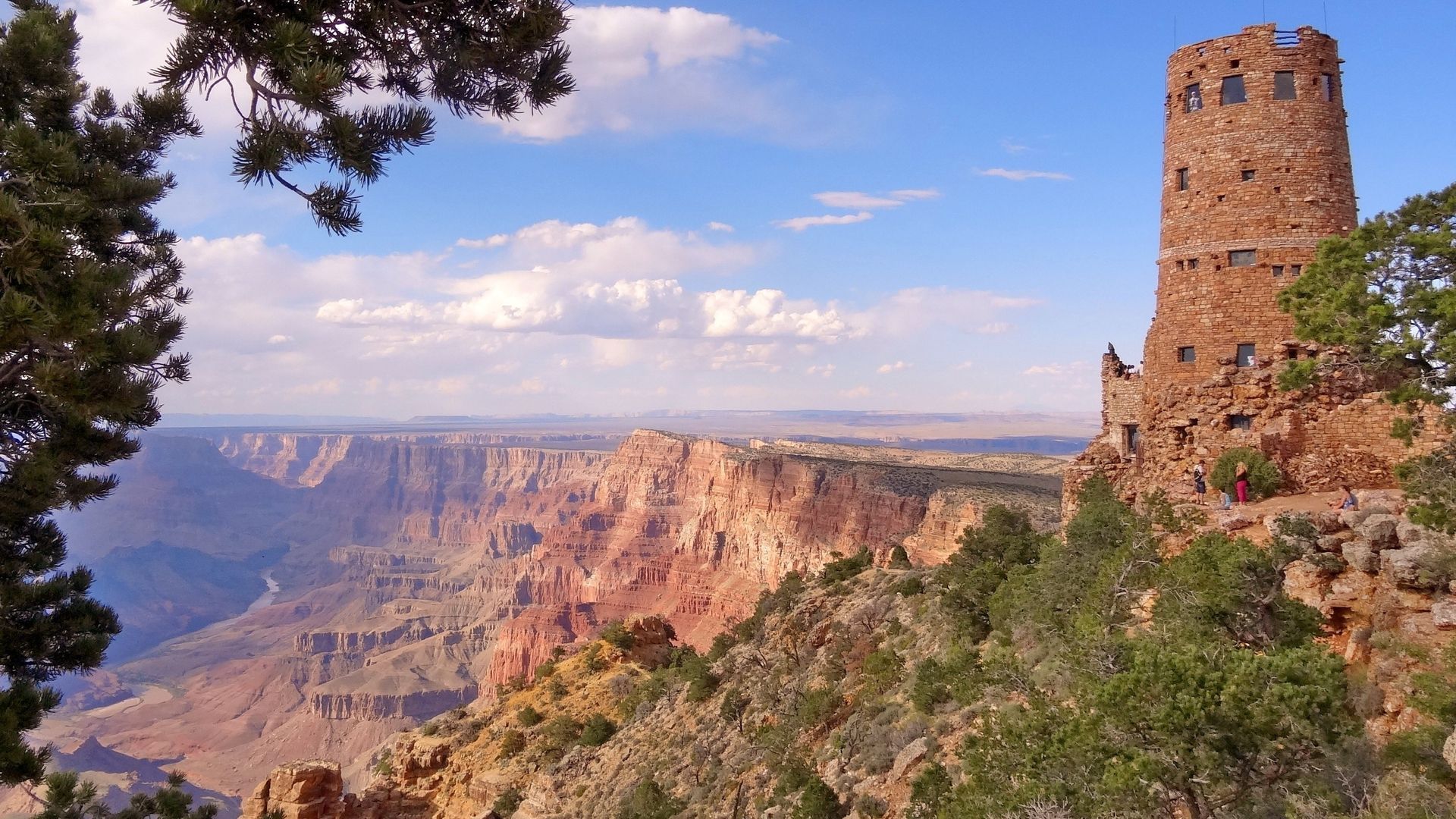 Desert View Watchtower above Grand Canyon