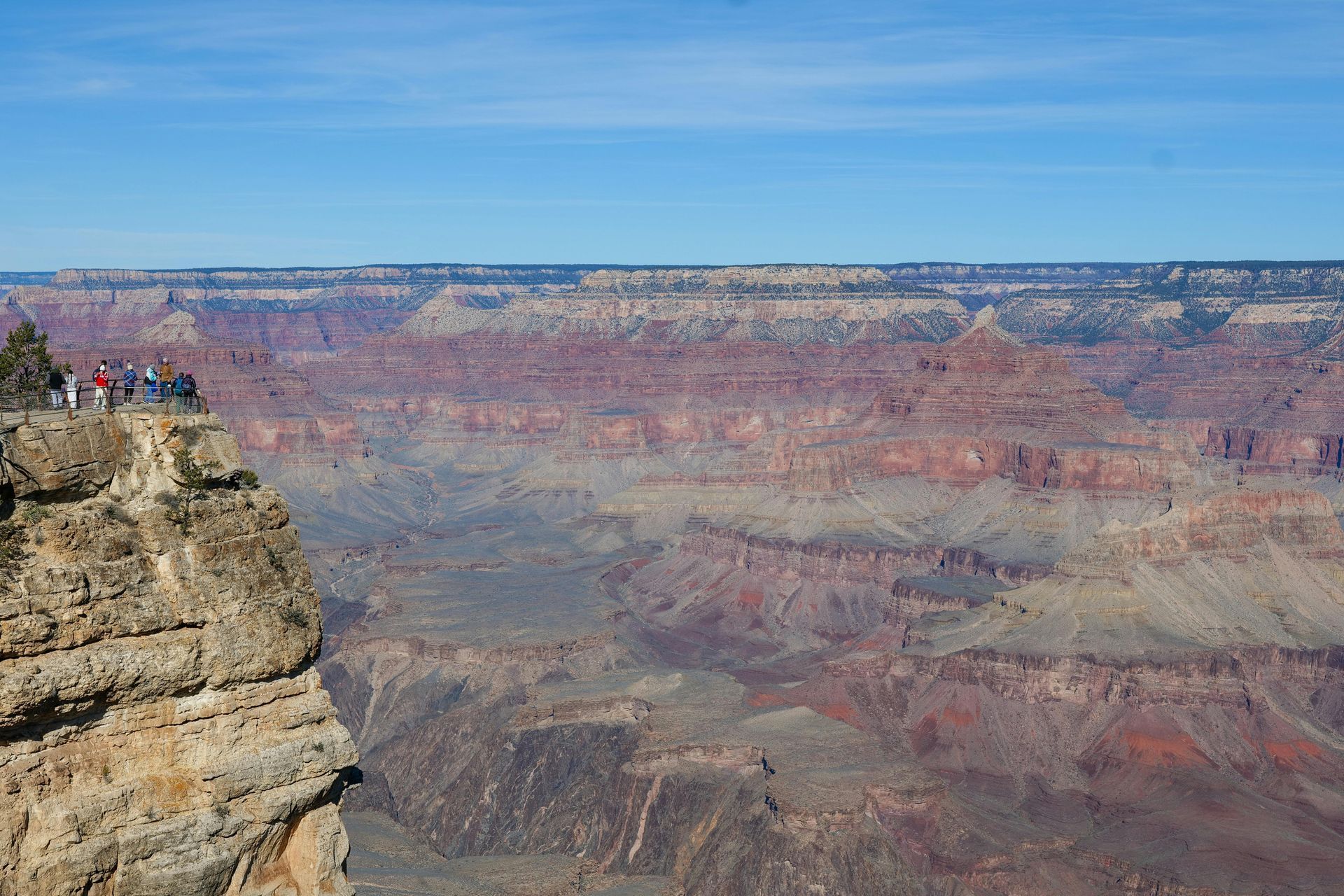 Grand Canyon’s layered cliffs seen from Mather Point
