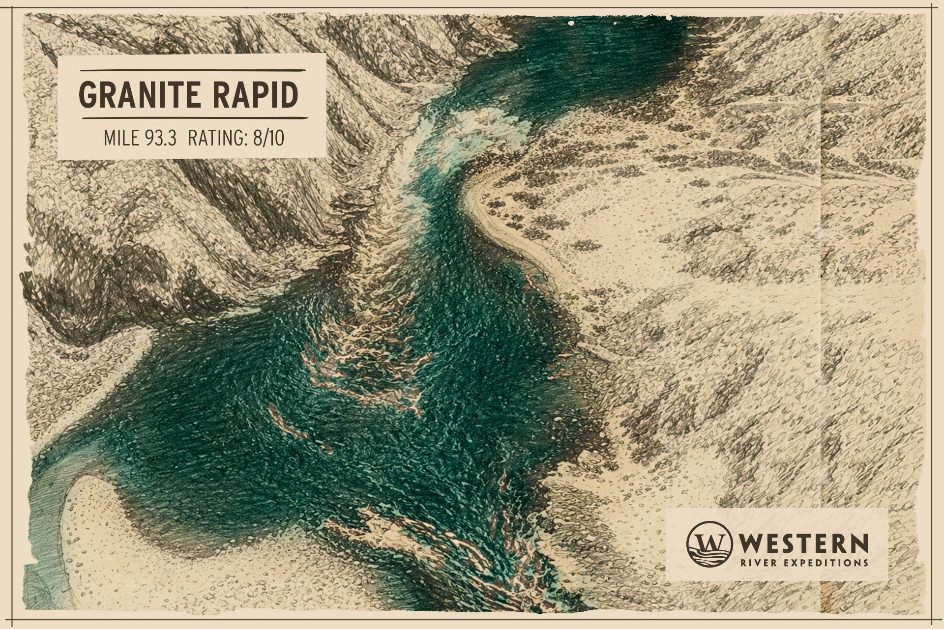 Map showing Granite Rapid on the Colorado River in Grand Canyon