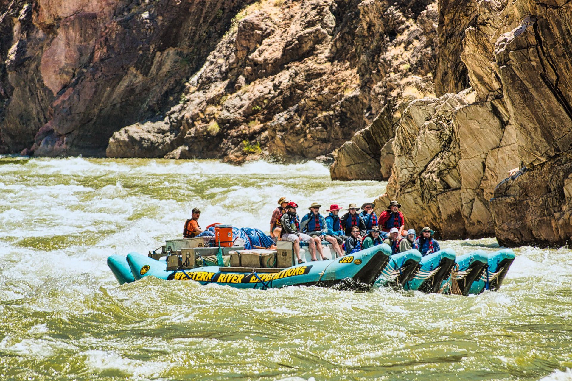 A J-Rig carries guests through Crystal Rapid