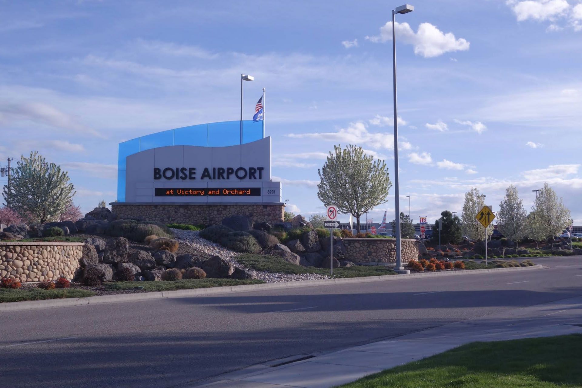 Entrance sign at Boise Airport