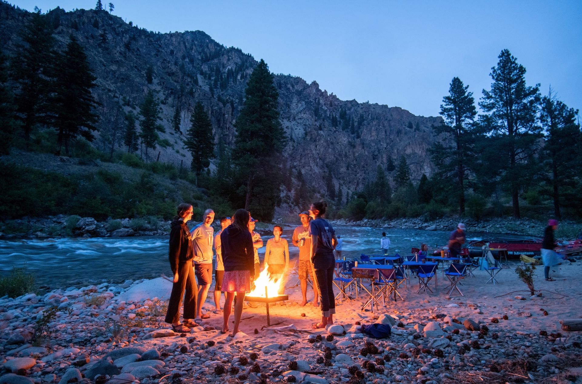 Fireside glow along the river bank, somewhere deep in Idaho.