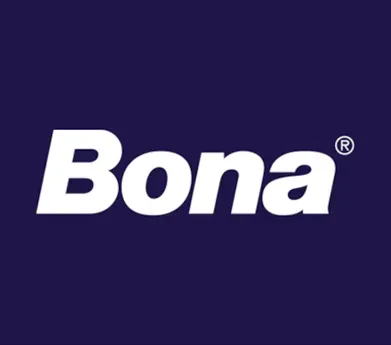 The word bona is on a blue background