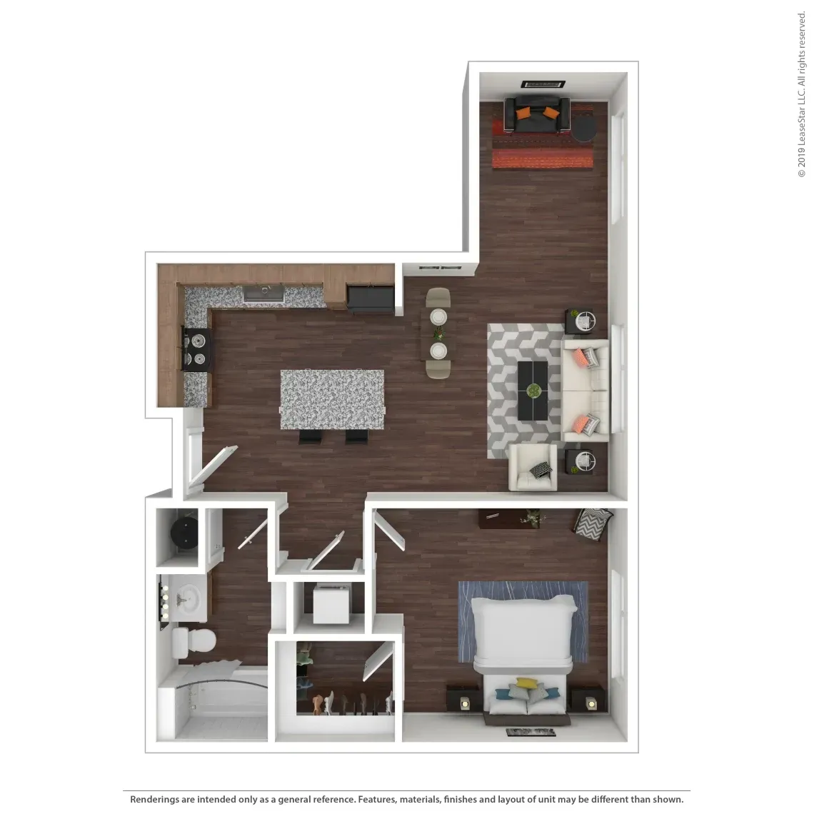 one bed/bath