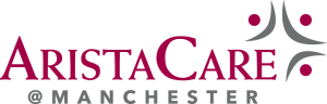 AristaCare Manchester logo in maroon and gray on a white background