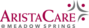 AristaCare @ Meadow Springs logo in maroon and gray on a white background