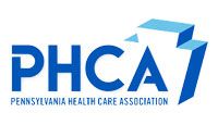 PHCA logo in blue with Pennsylvania Health Care Association text and stylized arrow graphic