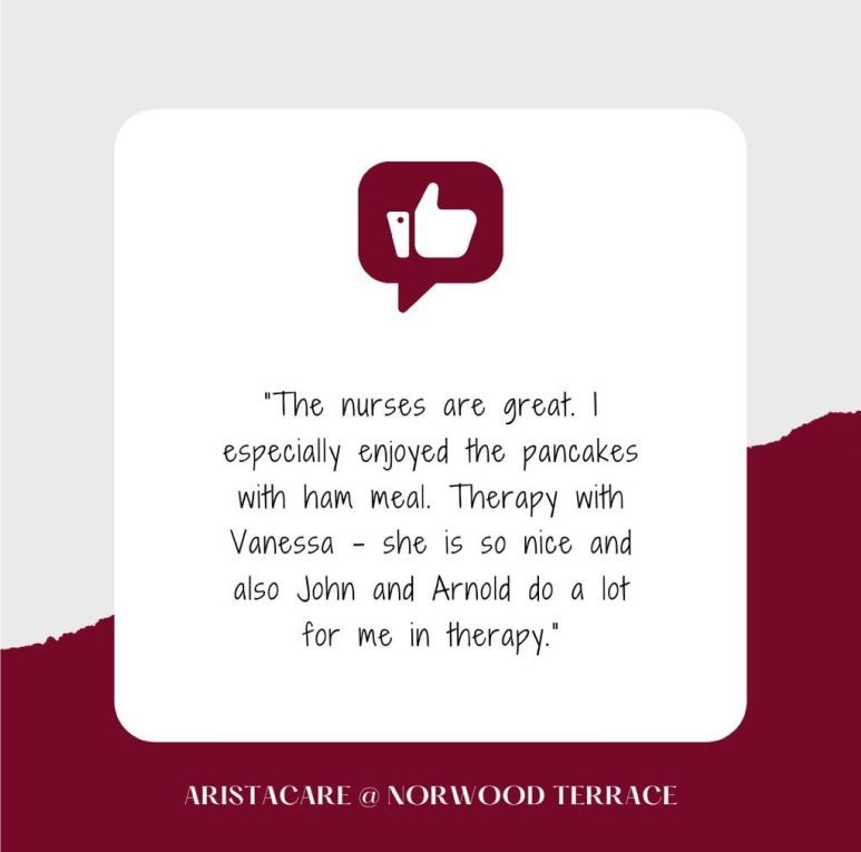 Quote on a white card with maroon speech-bubble icon, over a maroon-and-white background.