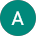 The letter a is in a blue circle on a white background.