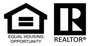 A black and white logo for equal housing opportunity and a realtor.