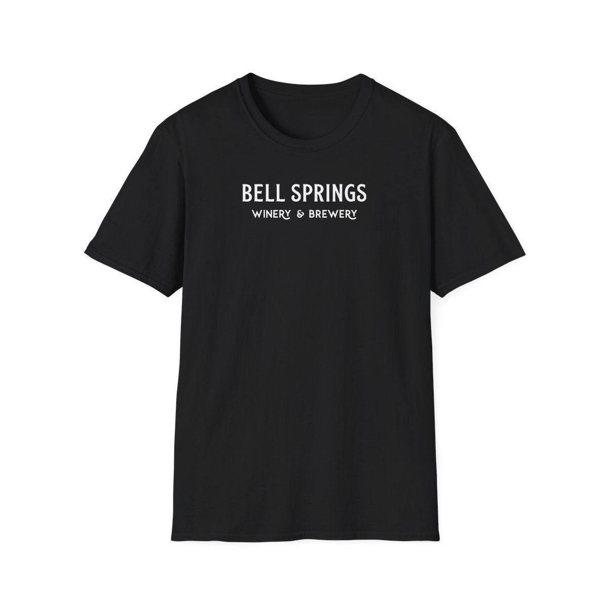 A black t-shirt with the words bell springs written on it
