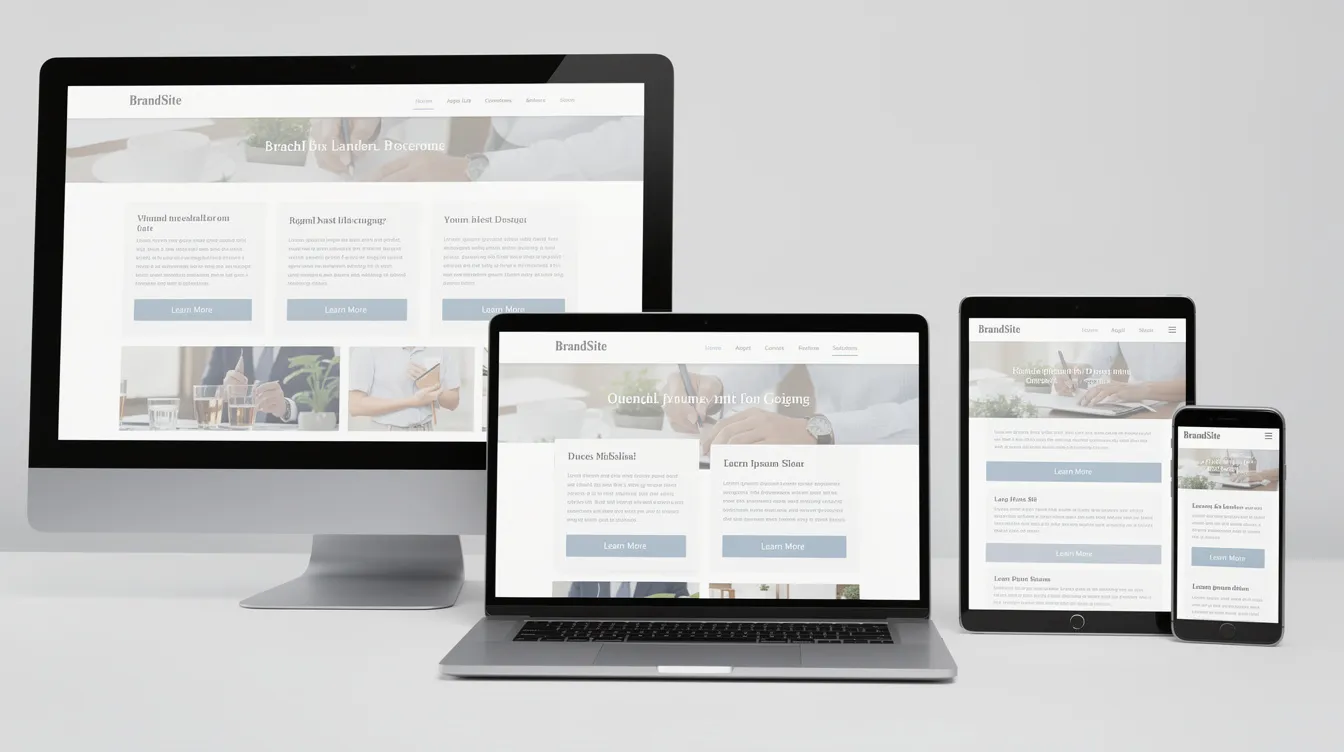 The image depicts multiple devices of varying sizes, including mobile phones, tablets, and desktops, displaying the same responsive website. The content is arranged in different column layouts, illustrating how responsive web design adapts to various screen sizes for an optimal user experience.