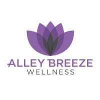 Purple lotus flower logo with 