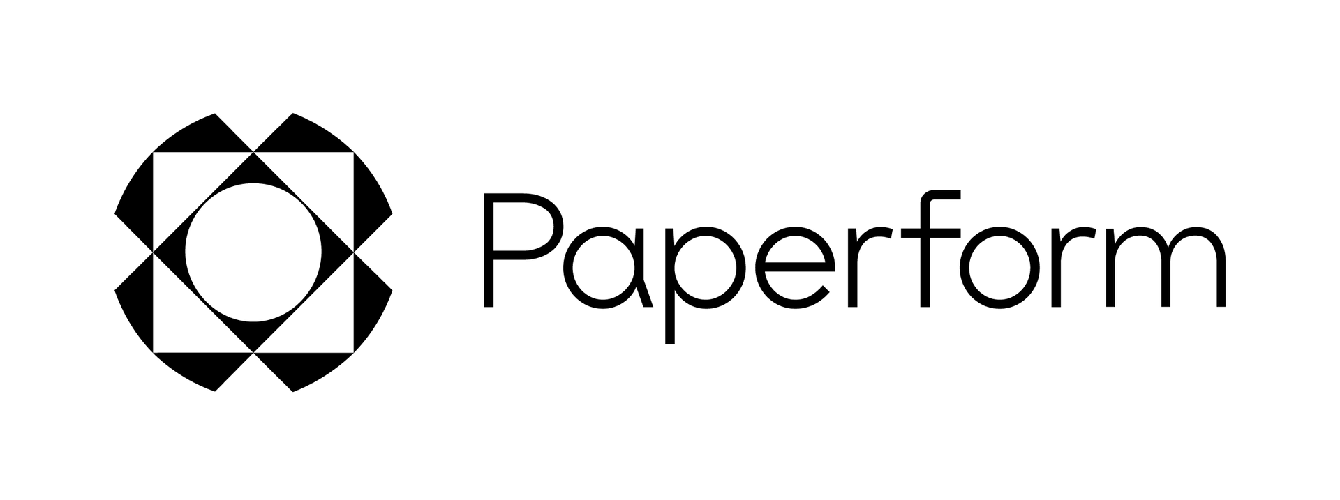 a black and white logo for paperform on a white background
