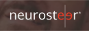 Neurosteer logo, white text with red 