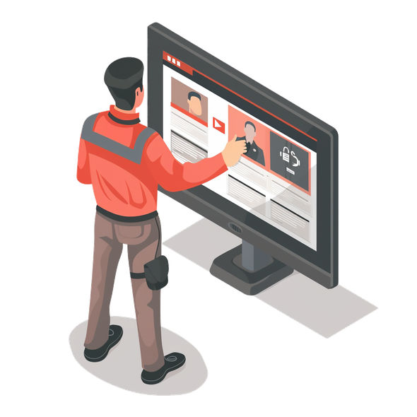 isometric illustartion of guards outside of a stone castle wall to show security