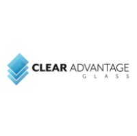 Logo for Clear Advantage Glass: Blue stacked glass panes next to text.