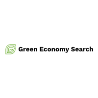 Green Economy Search logo: green leaf icon, black text on white background.