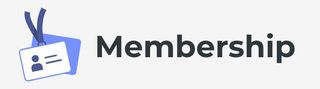 The word membership is on a white background with a picture of a membership card.