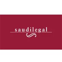 Logo for saudilegal on a burgundy background. The text is in white.