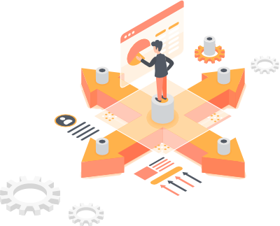 isometirc illustration showing a customer interacting with website ai isometirc illustration showing a customer interacting with website ai