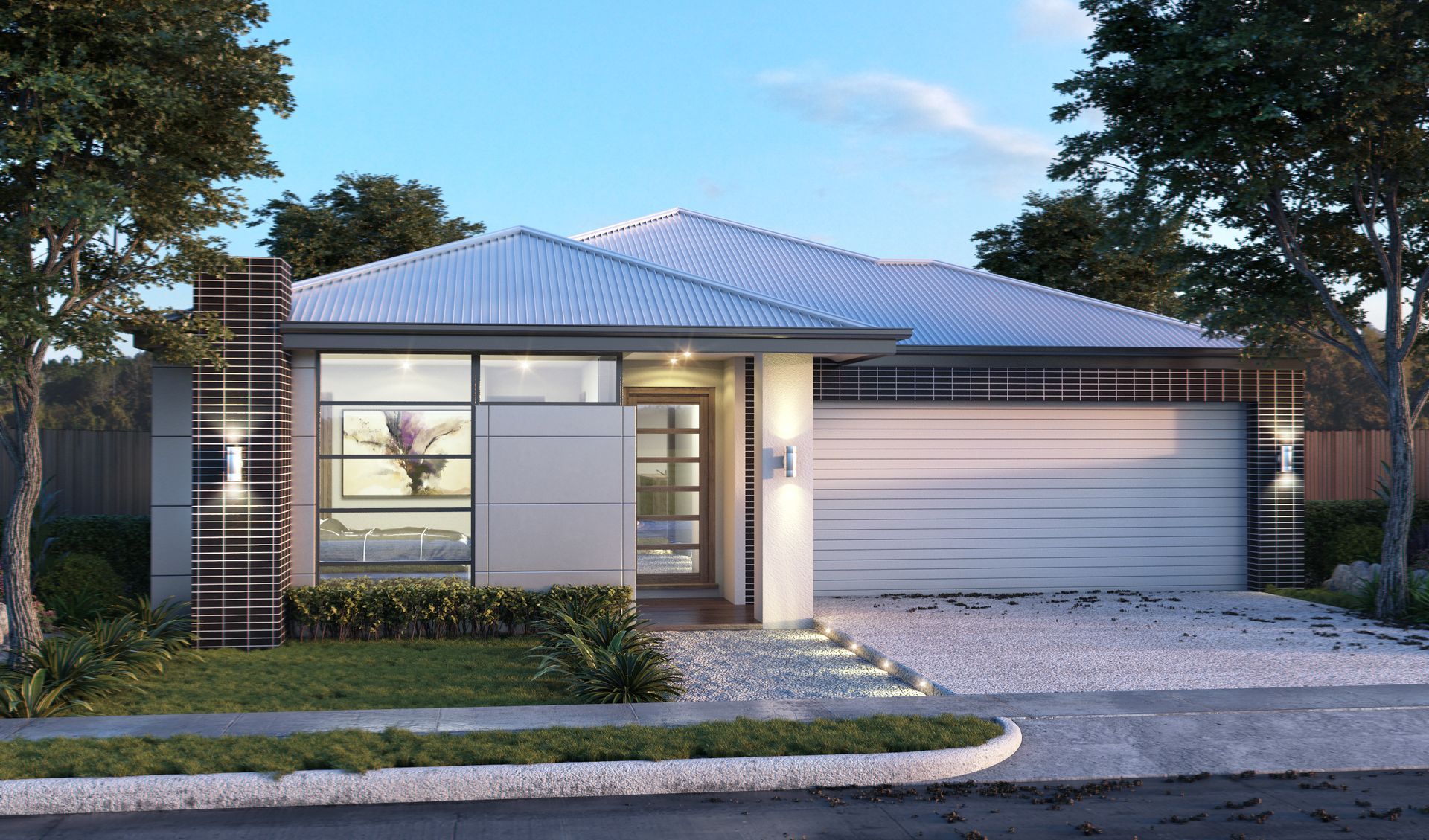 A Modern House With a Blue Roof — Kareela Constructions In Hillvue, NSW