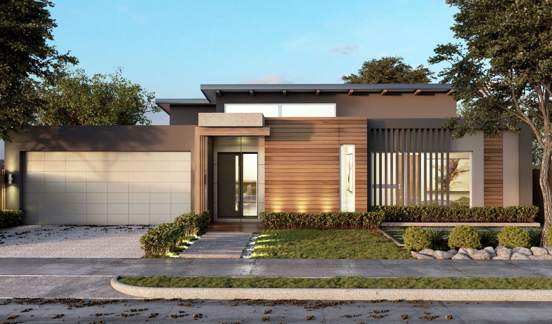 A Modern House With a Large Garage — Kareela Constructions In Hillvue, NSW