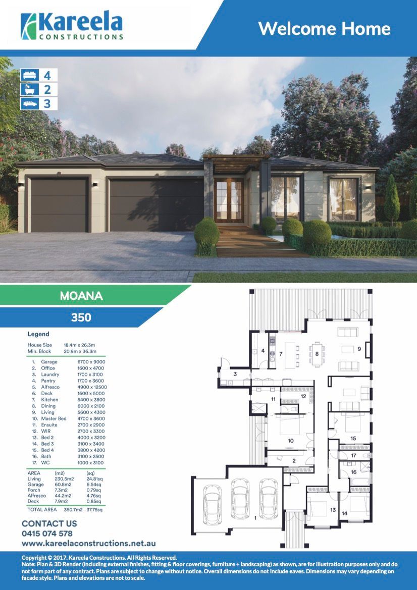 A Brochure for a House With Three Cars Garage — Kareela Constructions In Hillvue, NSW