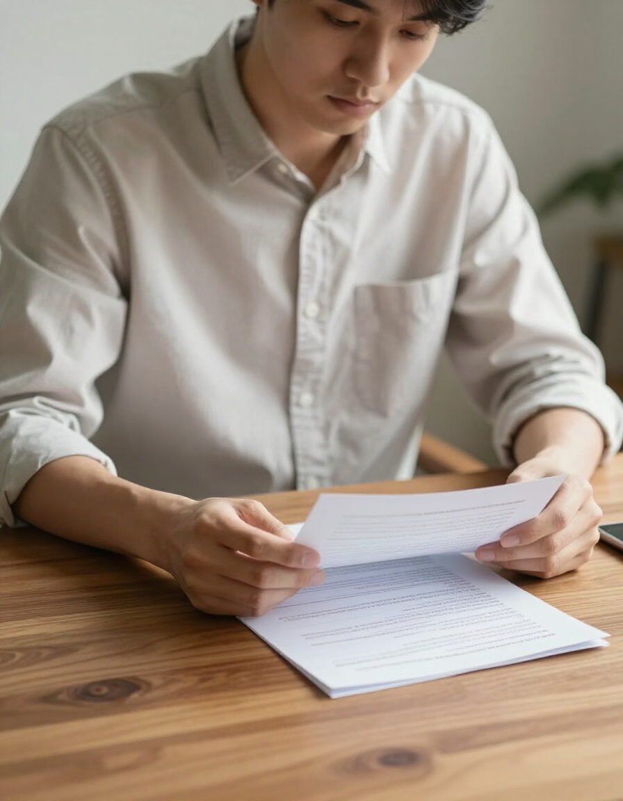 Person reviewing retirement financial documents