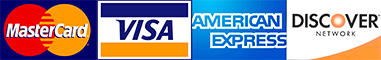 Logos for mastercard visa and american express are shown