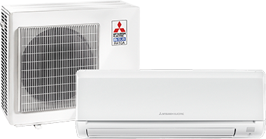 Two white air conditioners are sitting next to each other on a white background.