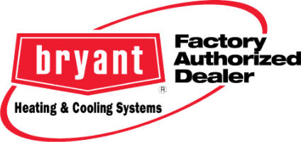 The bryant factory authorized dealer logo for heating and cooling systems.