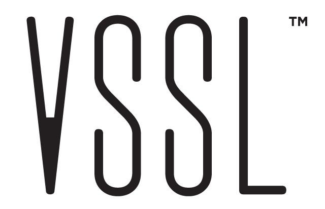 VSSL - A black and white logo for a company called vssl