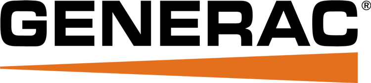 Generac Generators - A black and orange logo for generac on a white background