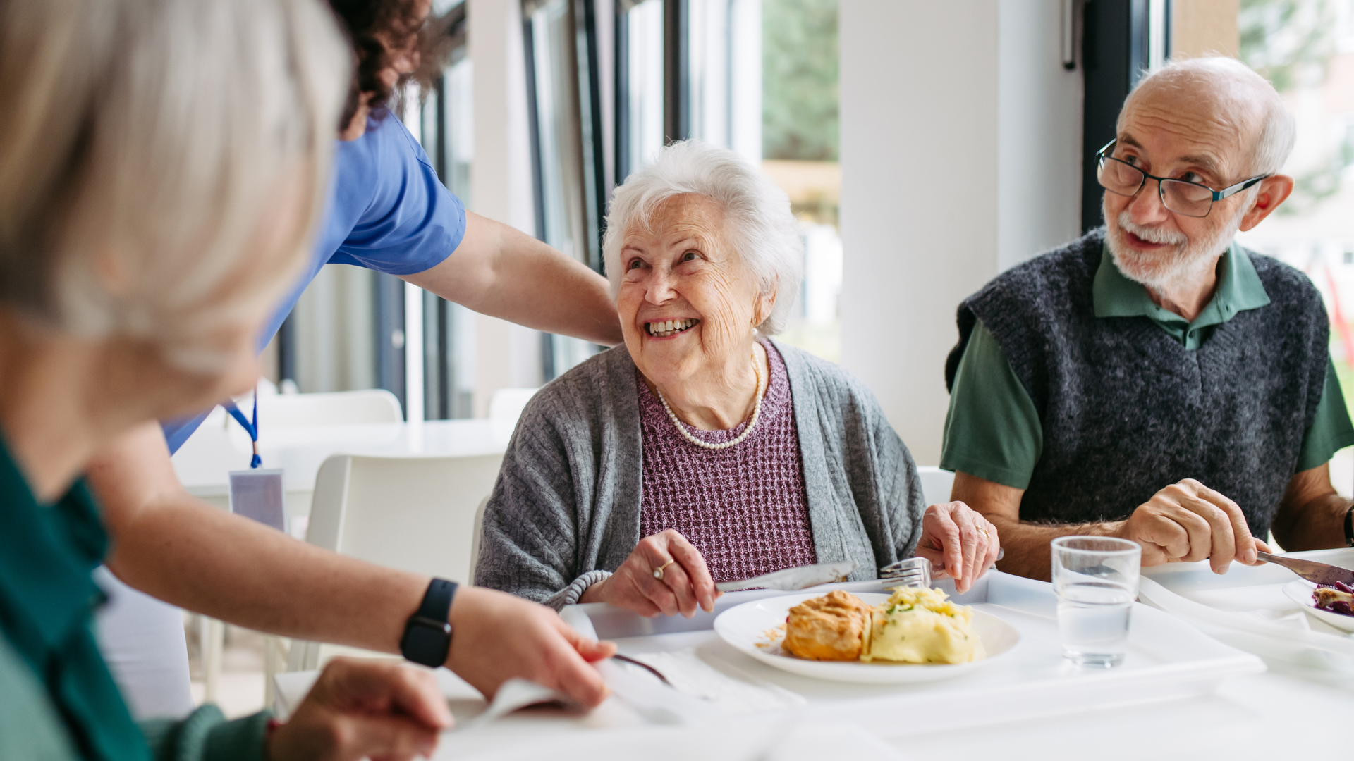 Professional caregiver providing elderly home care services
