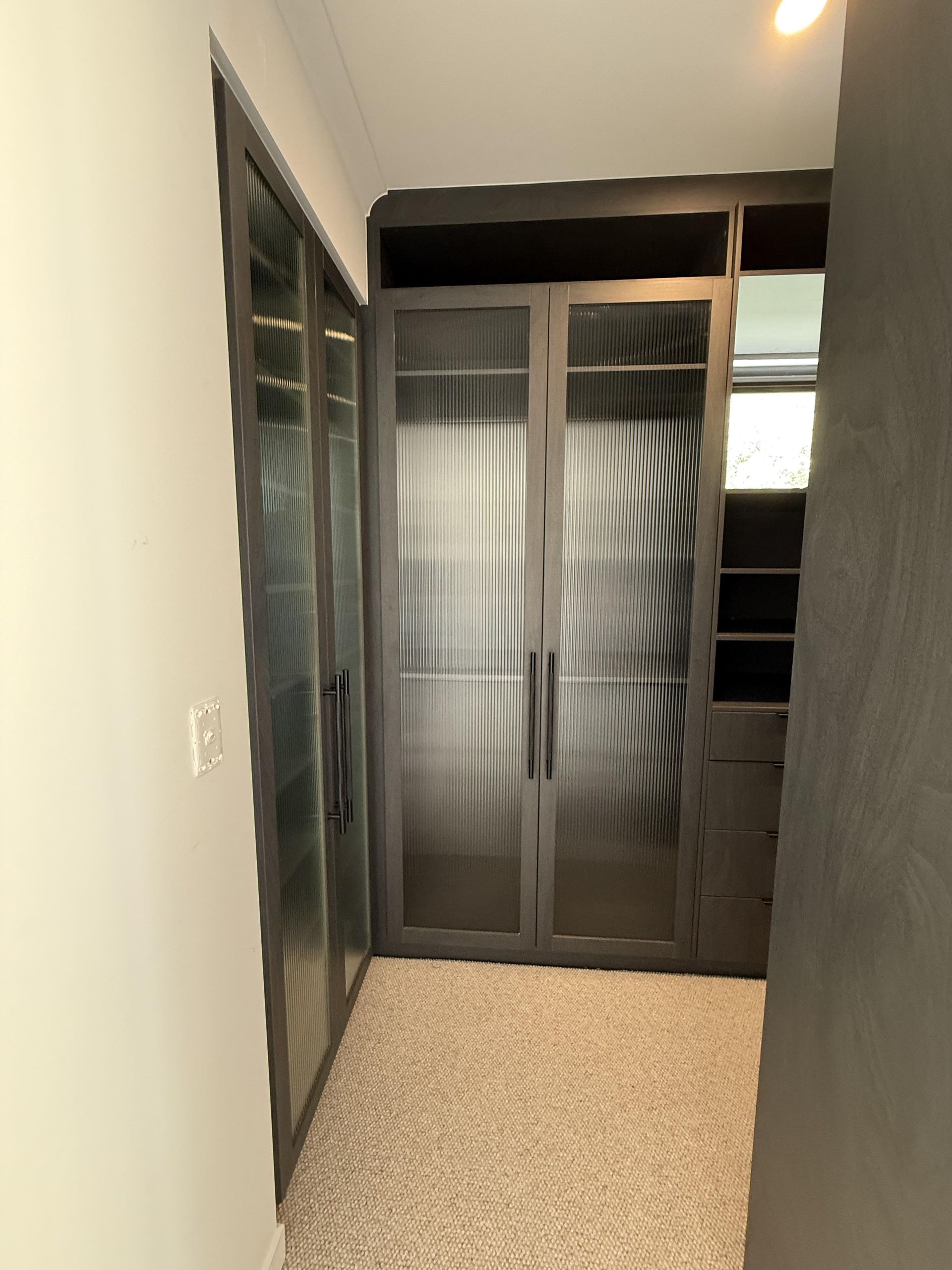 Wardrobe Hinged Doors, With Inset Fluted Glass Perth