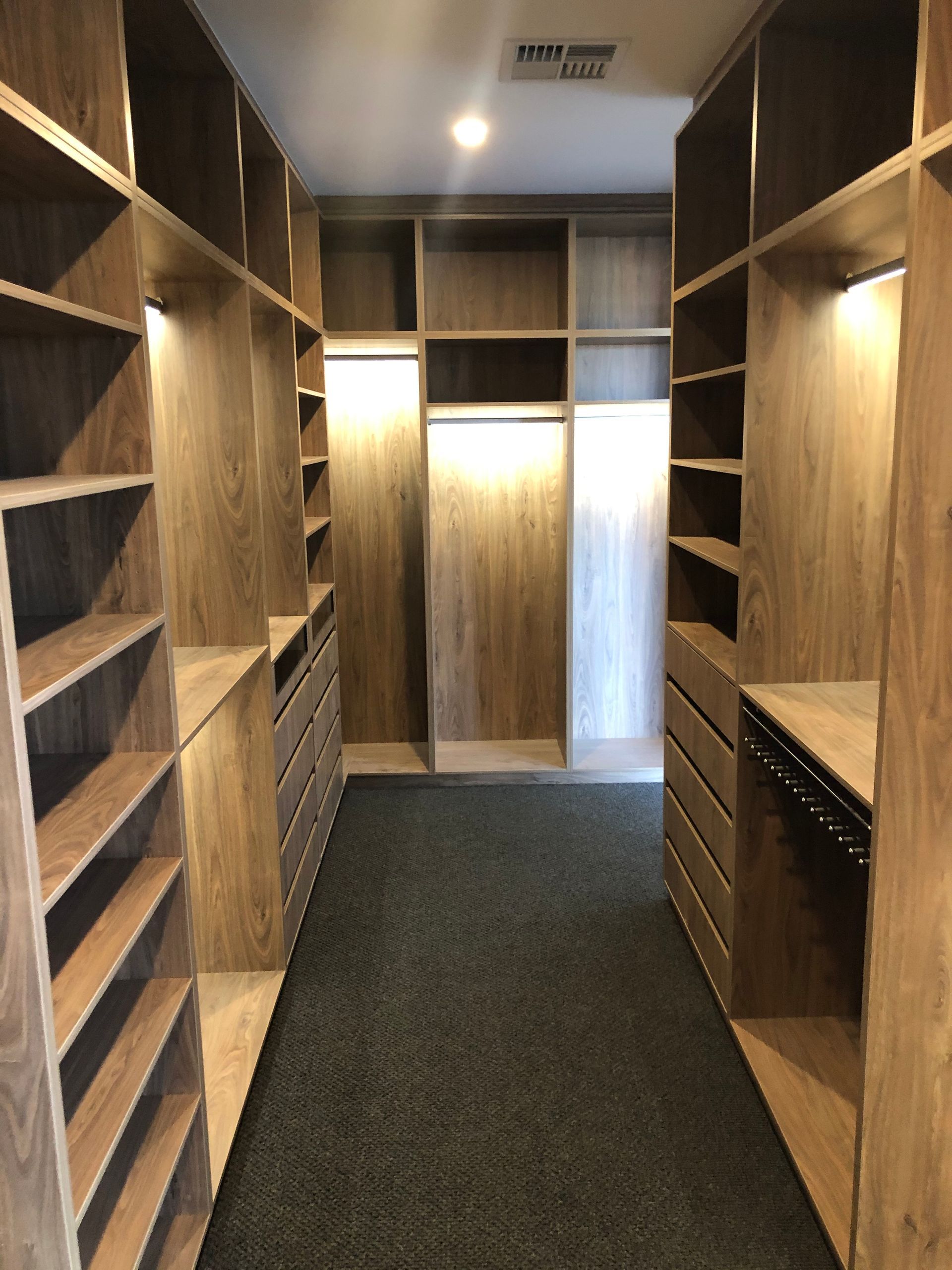 Walk In Dressing Room, With LED Lighting In Hanging Rods Perth