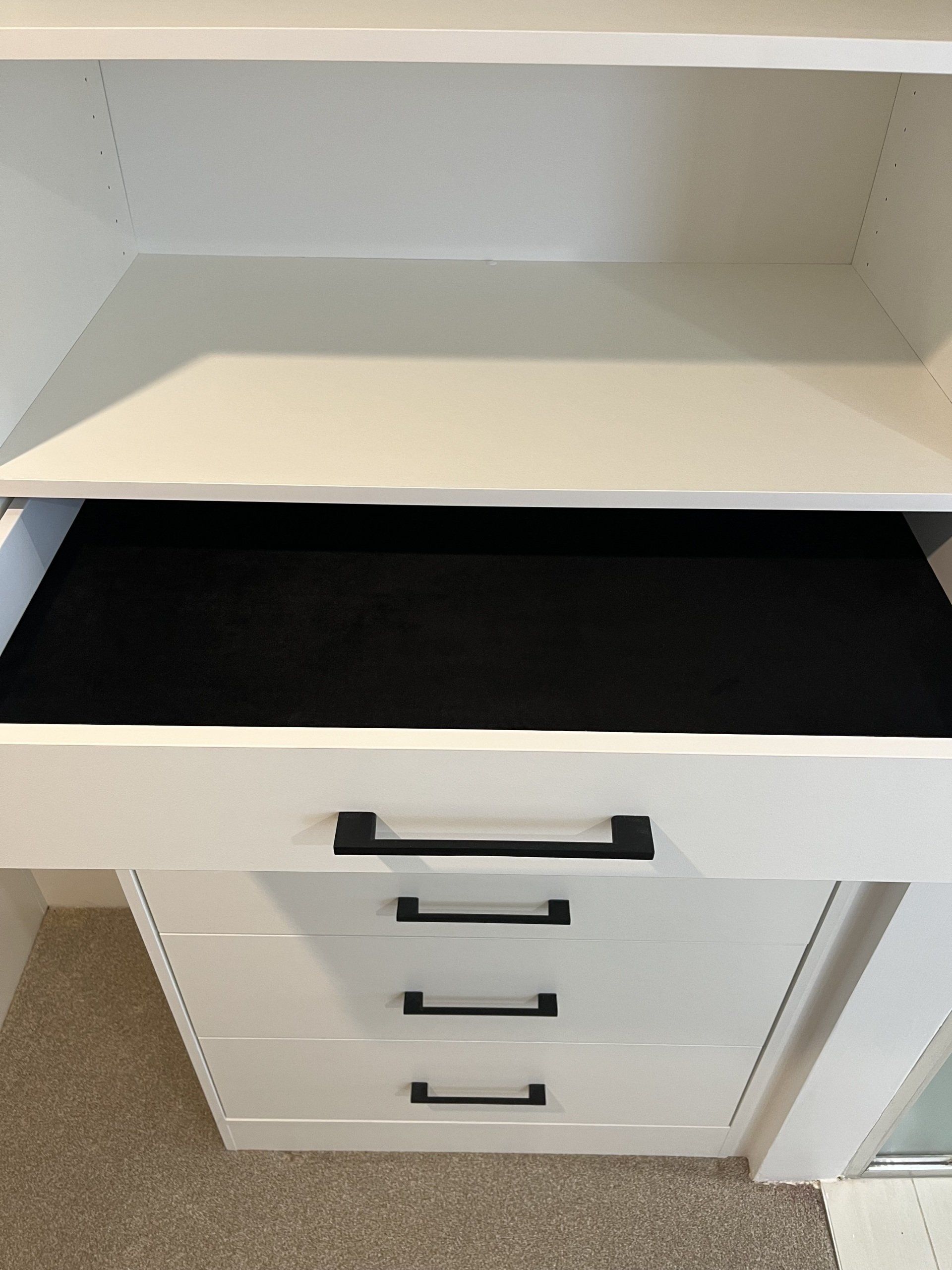 Black Felted Drawer Insert