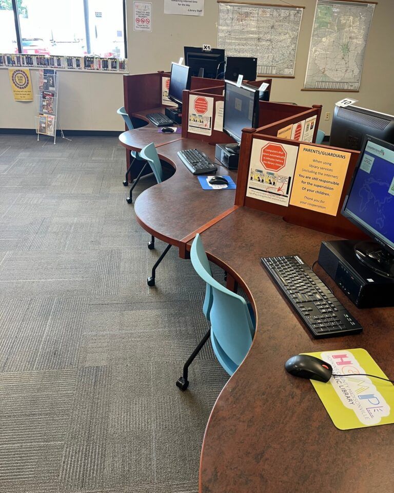 Public access computers at the library