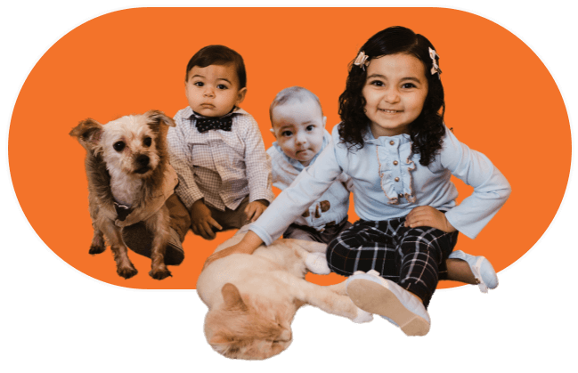 Normandy Animal Hospital family members with cat and dog