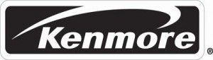 A black and white kenmore logo on a white background