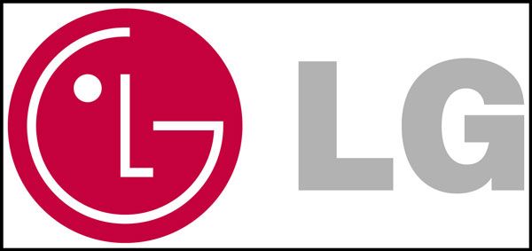 A red and white lg logo on a white background