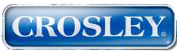 A blue and white crosley logo on a white background.