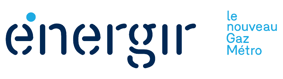 Engie logo in dark blue with the words “le nouveau Gaz Métro” in light blue on white background