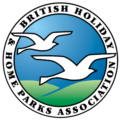 British Holiday & Home Parks Association logo: birds in flight, blue and green background, white text.