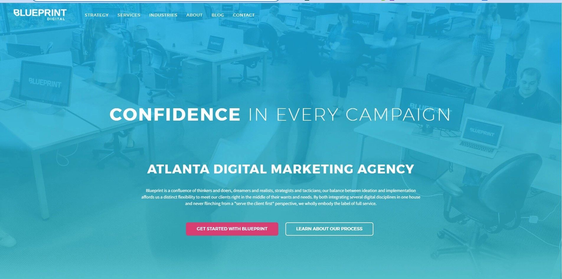 A screenshot of the atlanta digital marketing agency website.